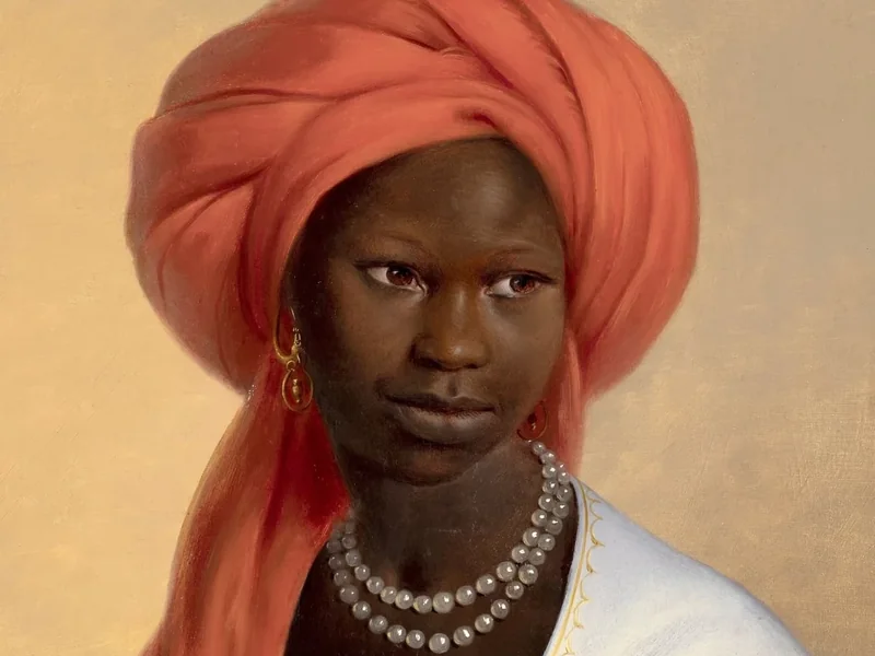 1803-Anton Gruss - Ritratto di una donna con turbante rosso